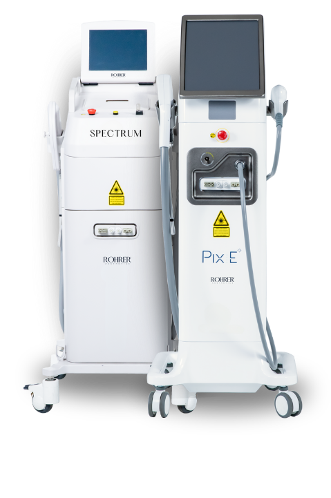 Side-by-side Spectrum and PiX:E Devices from Rohrer Aesthetics.