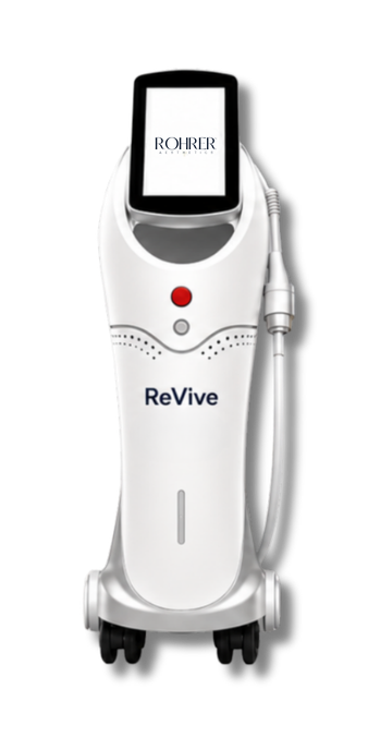 Rohrer Aesthetics ReVive thulium laser system, a freestanding console with fractional resurfacing handpiece