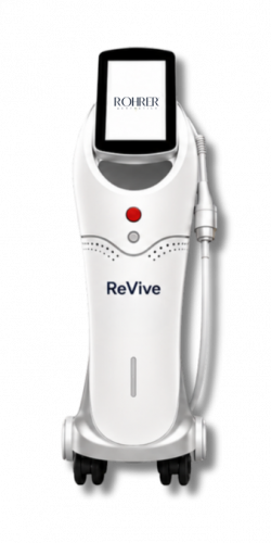 Rohrer Aesthetics ReVive thulium laser system, a freestanding console with fractional resurfacing handpiece